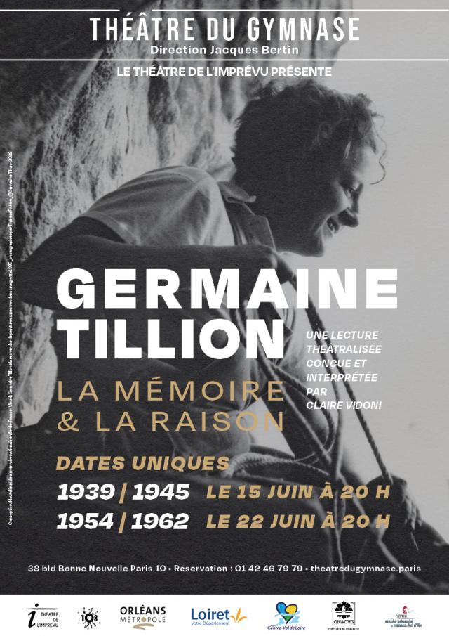 Affiche lectures théâtralisées Germaine Tillion 15 et 22 juin