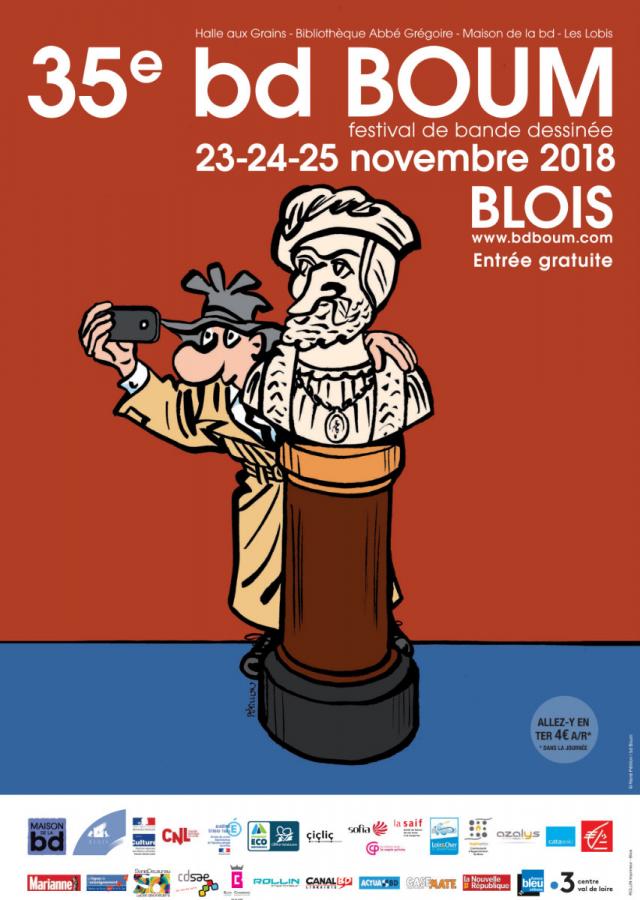 affiche René Petillon pour la 35ème édition de bd BOUM