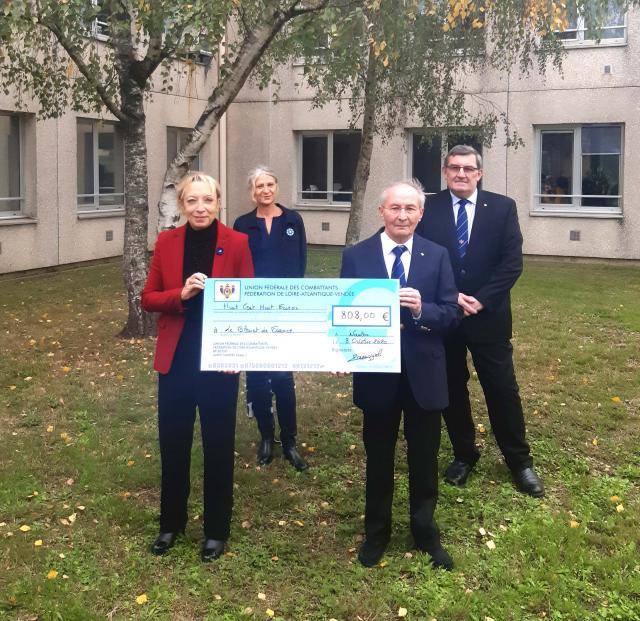 l’Union fédérale des combattants de tous les conflits, veuves et victimes de guerre de la Loire-Atlantique et de Vendée a effectué un don de deux euros par adhérent au profit de l