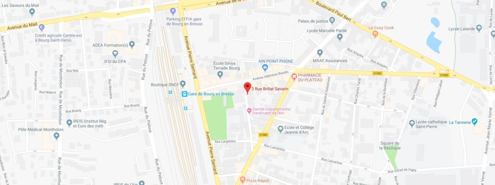 Carte du service départemental de l'ONACVG