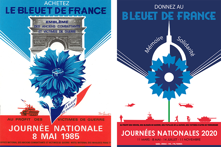 ancienne et nouvelle affiche du Bleuet de France